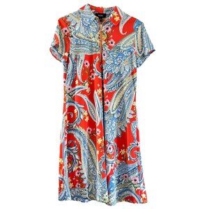 MSK Red Paisley Printed Zippered Up Size S
